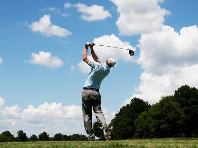 Vaughn Taylor tees off the fifth hole during the third round of the Sanderson Farms Championship at Annandale Golf Club in Madison, Mississippi. (Getty Images/AFP Photo)
