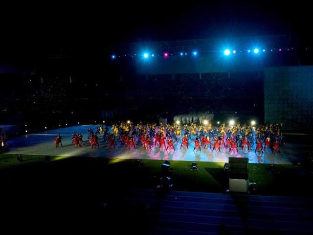 Artists perform during the opening ceremony of the World Games in Cali, Colombia. AFP