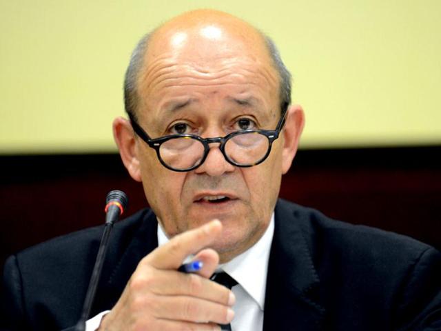 French-defence-minister-Jean-Yves-Le-Drian-gestures-while-answering-a-question-during-a-meeting-in-New-Delhi-AFP-Photo