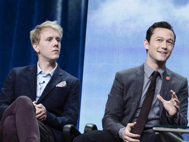 HitRECord on TV! host and director Joseph Gordon-Levitt, right, and Please Like Me star and creator Josh Thomas at Pivot's debut panel during the summer TCA at the Beverly Hilton Hotel in Beverly Hills, California. (AP Photo)