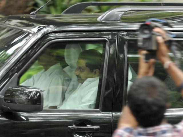 Andhra Pradesh Chief Minister N Kiran Kumar Reddy arrives at Delhi Andhra Pradesh Bhawan in New Delhi, India (Photo By Sonu Mehta/Hindustan Times)