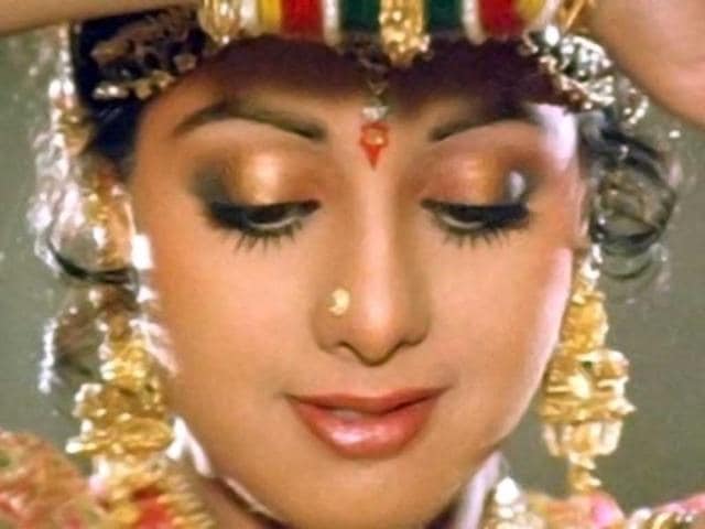Romantic diva: Sridevi looks ethereal in Yash Chopra's Chandni. She was paired opposite Rishi Kapoor in this classic tale of love.