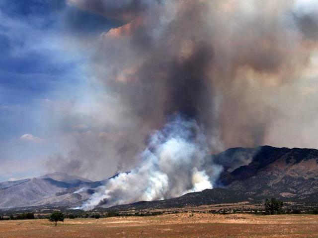The Skull Valley Fire continues to burn near the Goshute Indian Reservation. (AP Photo)