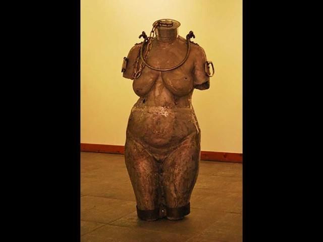 A different view of the sculpture called Condensed.