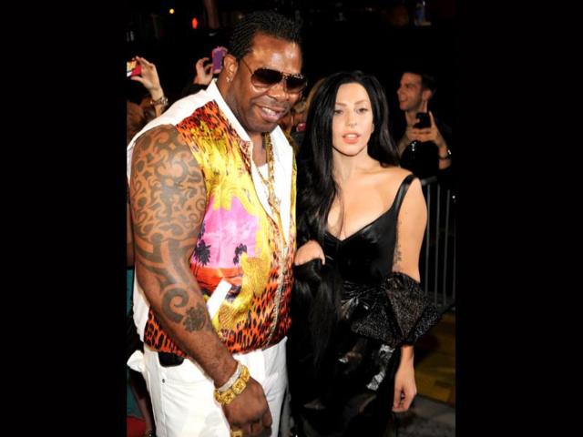 Busta Rhymes (L) and Lady Gaga arrives at the MTV Video Music Awards at the Barclays Center in the Brooklyn borough of New York. (AP Photo)