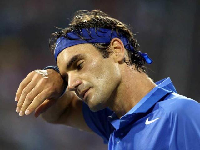 Roger Federer lost to Tommy Robredo of Spain on Day Eight of the 2013 US Open. AFP