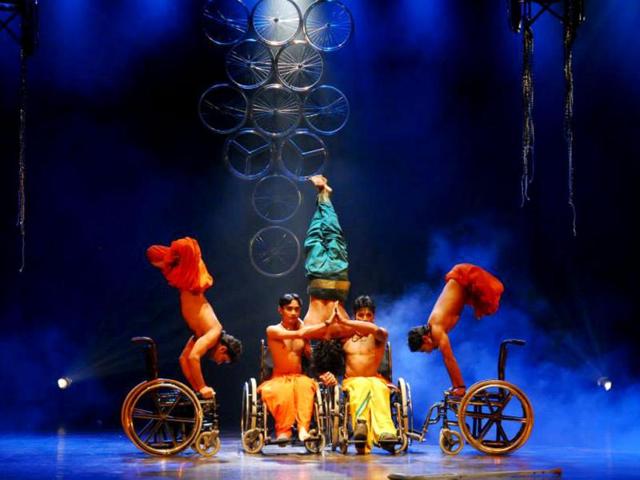 For Pasha, the wheelchair looks like the chariot of Krishna, the horses and the angels. The crutches look like bows and arrows.