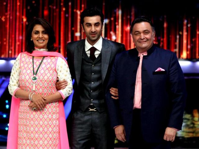 Meet my mom, dad: Ranbir Kapoor poses with mom Neetu Singh and dad Rishi Kapoor.