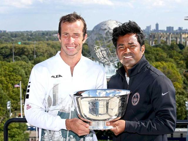 Leander-Paes-R-and-Radek-Stepanek-L-of-the-Czech-Republic-pose-with-their-trophy-with-the-of-the-Unisphere-in-the-background-after-winning-their-US-Open--men-s-doubles-final-AFP-Photo Leander-Paes-R-and-Radek-Stepanek-L-of-the-Czech-Republic-pose-with-their-trophy-with-the-of-the-Unisphere-in-the-background-after-winning-their-US-Open--men-s-doubles-final-AFP-Photo