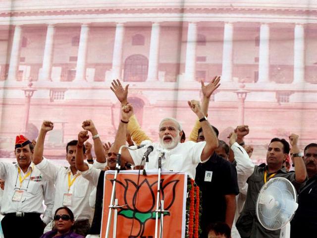 Narendra-Modi-addresses-a-rally-of-ex-sevicemen-in-Rewari-Haryana-This-was-his-first-rally-after-being-nominated-as-BJP-s-prime-ministerial-candidate-PTI-Photo