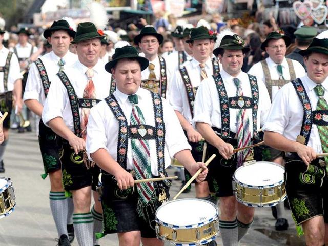 Drummers play during the traditional opening of the Oktoberfest beer festival at the Theresienwiese in Munich. AFP photo