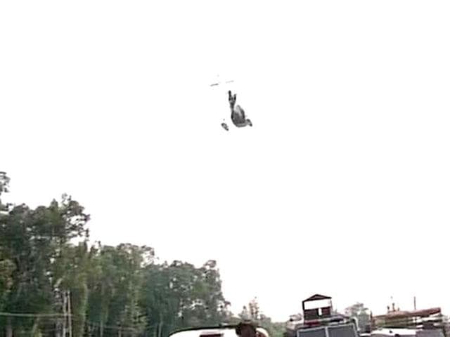 Recon choppers flying over Army HQ in Samba after militants stormed inside, killing several army personnel. (ANI Photo)