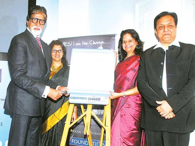 Amitabh Bachchan and Kapoor with Namita Vikas (second from left) and Prerana Langa. The actor honoured young filmmakers at rhe event. Browse through