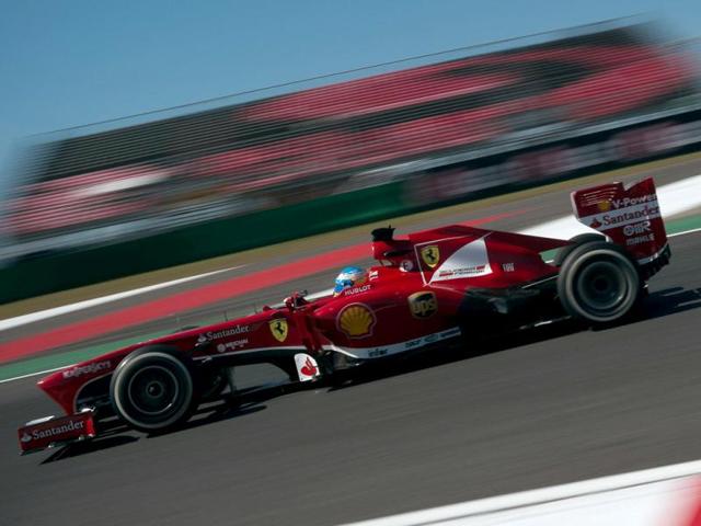 Ferrari driver Fernando Alonso of Spain drives his car during the first practice session of the Formula One Korean Grand Prix in Yeongam.(AFP photo)