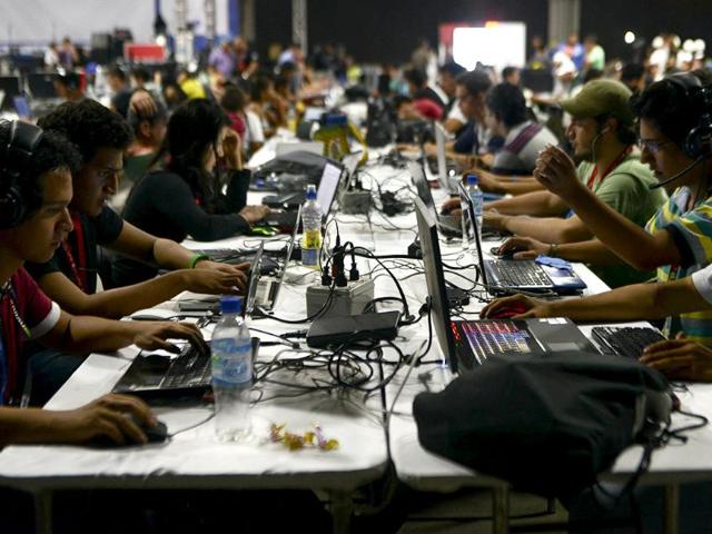 People attend the sixth edition of Colombia's Campus Party in Medellin, Colombia. (AFP Photo)