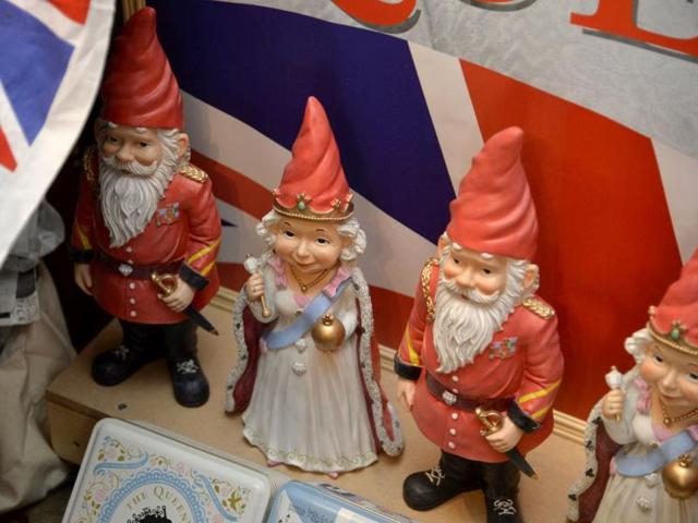 Ceramic garden gnomes depicting members of Britain's royal family, seen at the house of Margaret Tyler who has dedicated her house as a shrine to the family. (Reuters Photo)