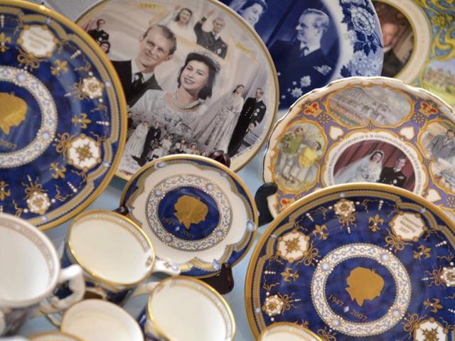 Commemorative royal crockery, seen at the house of Margaret Tyler who has dedicated her house as a shrine to the British royal family. (Reuters Photo)