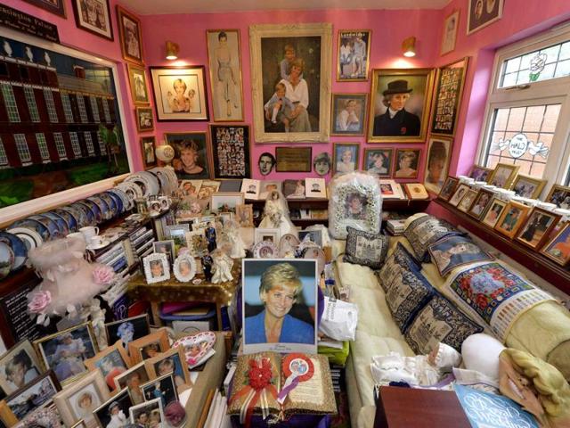 The "Diana" room, seen at the house of Margaret Tyler who has dedicated her house as a shrine to the family. (Reuters Photo)