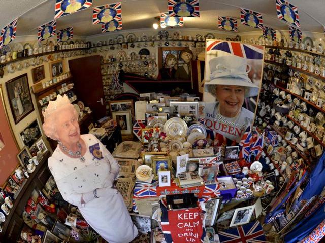The "Jubilee" room, seen at the house of Margaret Tyler who has dedicated her house as a shrine to the British royal family. (Reuters Photo)