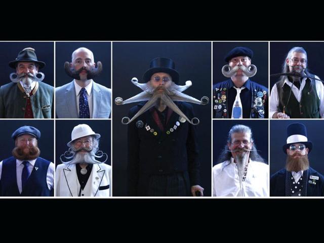 A combination photo shows participants at the Beard World Championship 2013 in Leinfelden-Echterdingen near Stuttgart, Germany. (Reuters Photo)