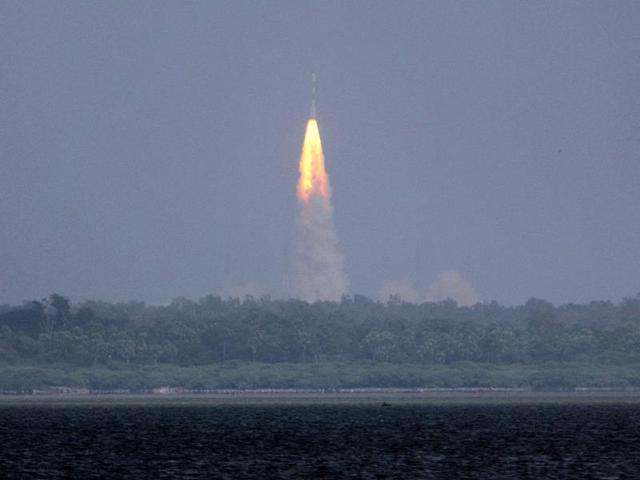 The Polar Satellite Launch Vehicle (PSLV-C25) rocket lifts off carrying India's Mars spacecraft from the east-coast island of Sriharikota (AP Photo)