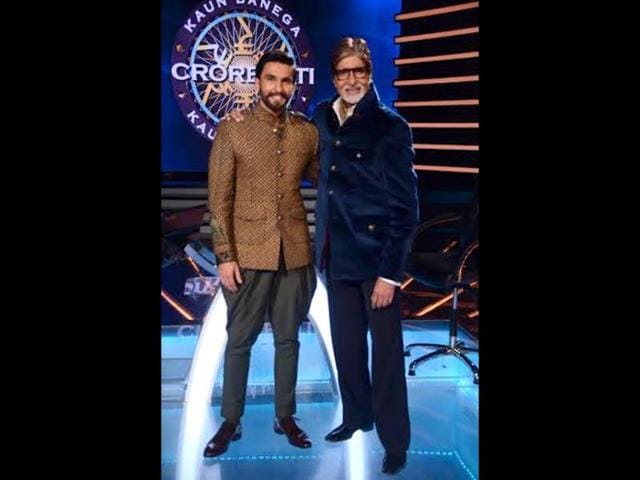 Ranveer Singh visited Amitabh Bachchan on the sets of KBC 7 recently to promote his latest Ram-leela. Browse through and take a look at the fun he had.