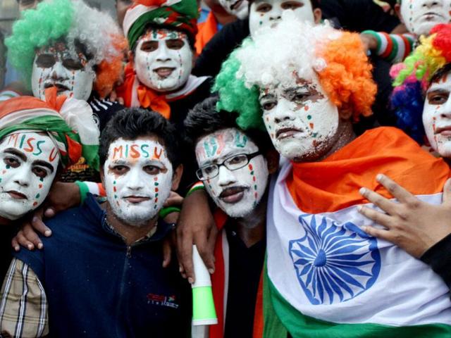 Tendulkar's fans during India-West Indies test match at Wankhede stadium in Mumbai. (PTI Photo)