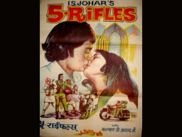 Five Rifles (1974): Produced and directed by IS Johar, the film stars Rajesh Khanna's look-alike Rakesh Khanna, Shashi Kapoor's look-alike Shahi Kapoor, and IS Johar. (6)