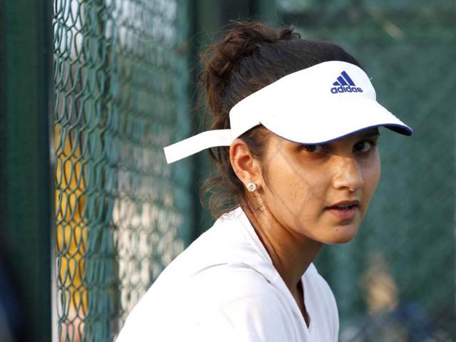 The many moods of Sania Mirza during a light practice session at the Sania Mirza Tennis Academy in Hyderabad. (Ajay Aggarwal/HT photo)