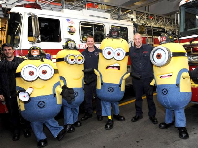 Minions firefight their hunger with directions from the Fire Department
