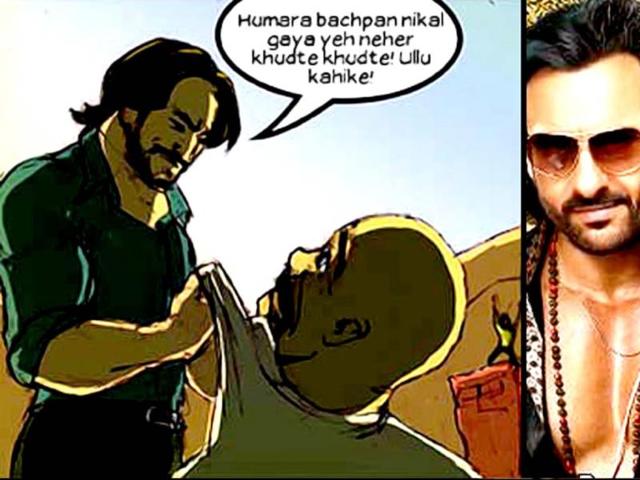 Bullett Raja aka Saif faces the daku.