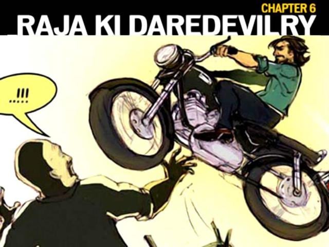 Bullett Raja has gone graphic. Saif Ali Khan's forthcoming flick with its larger-than-life hero will now grace the pages of a comic. Expect a lot of vroom-vroom and daredevil stunts, with a bit of romance thrown in. Currently available on the official Facebook page of the film, the comic will be available on Twitter and other social networking sites. We take you through the Chapter 6 of the Bullettoon.