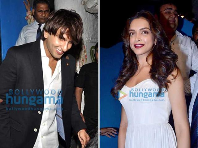 Ram-leela co-stars and alleged lovers Deepika Padukone and Ranveer Singh were spotted partying together at the wrap-up bash of Dippy's upcoming film Finding Fanny Fernandes. Farhan Akhtar will star opposite her in the film. Check out the pics from the bash.