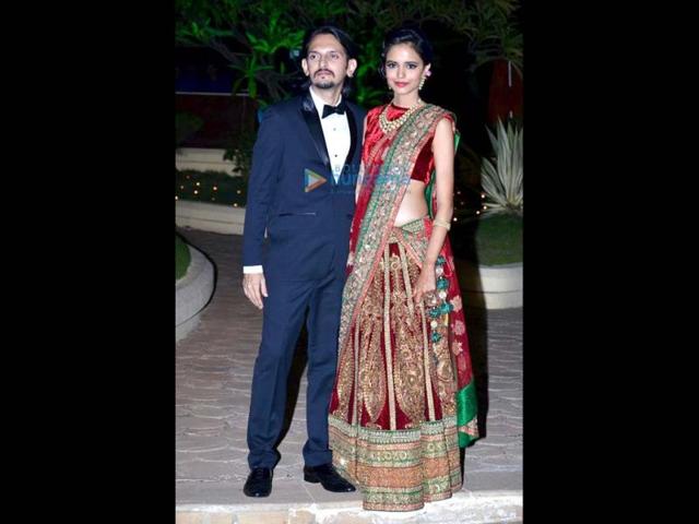 Vishesh Bhatt with wife Kanika Parab.