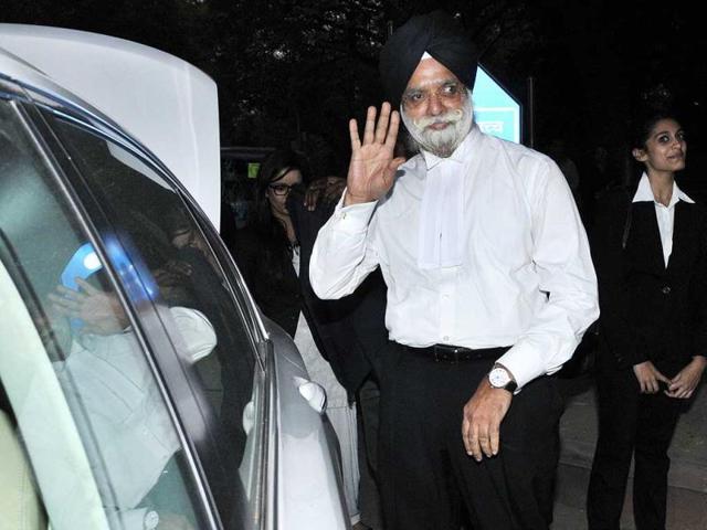 Tarun Tejpal’s lawyer KTS Tulsi after the court hearing for the anticipatory bail of Tejpal in New Delhi. (Sunil Saxena/ HT photo)