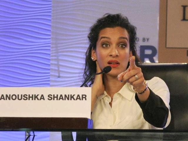 Anoushka Shankar, sitarist and composer at a session on Women: Changing the Indian Mind-Set during the Hindustan Times Leadership Summit in New Delhi. A look at other celebs @ HT Leadership Summit. (HT Photo/Mohd Zakir)
