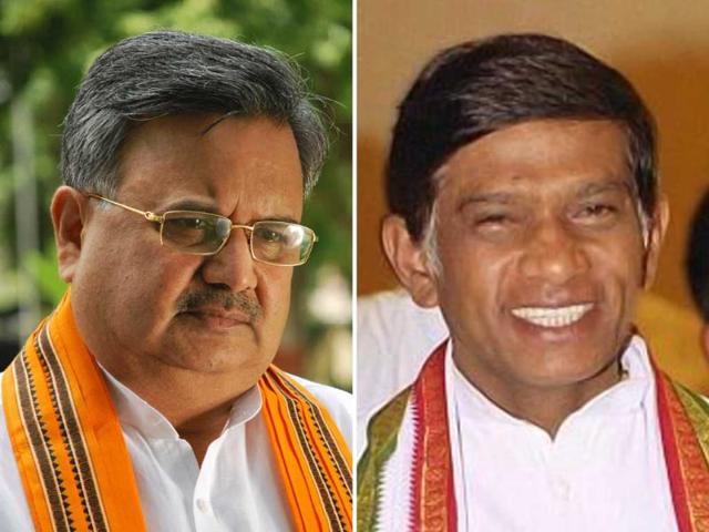 Chief-minister-of-Chhattisgarh-Raman-Singh-and-Ajit-Jogi-the-first-CM-of-the-state-HT-Photo