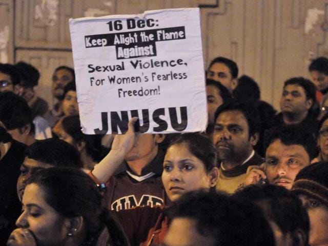 JNU-students-along-with-local-people-from-Hisar-hold-banners-and-candles-during-a-protest-against-the-Hisar-Rape-case-at-Janter-Manter-in-New-Delhi-Raj-K-Raj-HT-file-Photo