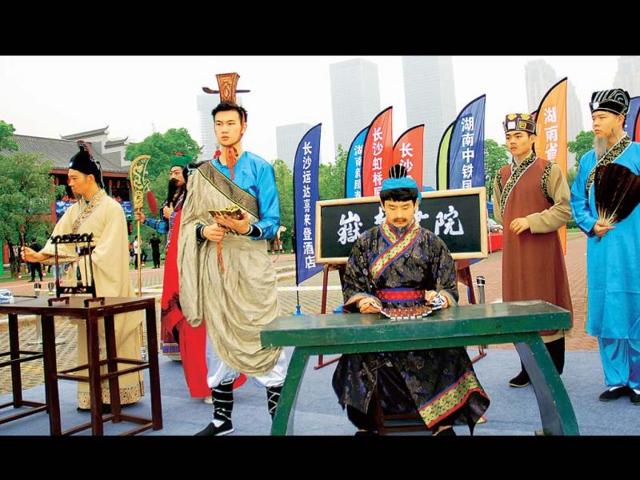 Past glory: students dressed in costumes from the Chinese dynasties at the inaugural event of the Hunan Tourism Festival