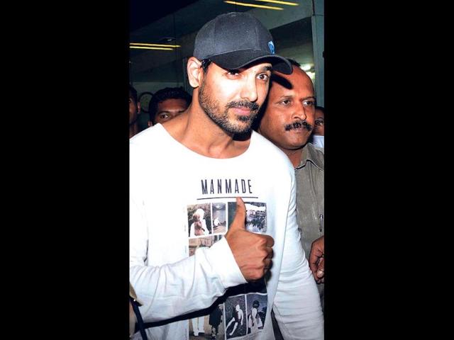 John Abraham returned to the city on Friday night. The actor was on his way back from LA where he secretly tied the knot with Priya Runchal.