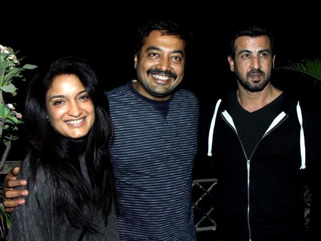 Bollywood actress Sandhya Mridul, director Anurag Kashyap and actor Ronit Roy at the screening. (AFP)