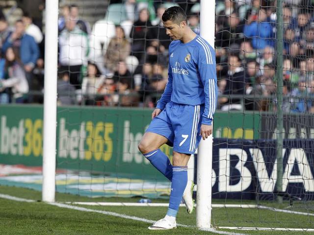 Real Madrid's Cristiano Ronaldo during the La Liga soccer match against Betis at the Benito Villamarin stadium, in Seville, Spain on Saturday. AP Photo