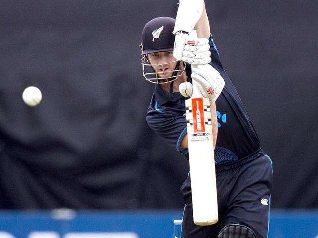 Kane Williamson of New Zealand bats during the fifth and final ODI against India in Wellington. (AFP Photo)