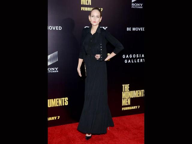 Actress Leelee Sobieski attends the premiere of The Monuments Men at the Ziegfeld Theatre on Tuesday.