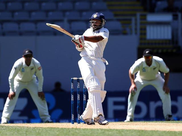 Shikhar Dhawan bats during day four of the first Test against New Zealand at Eden Park in Auckland. (AFP Photo)
