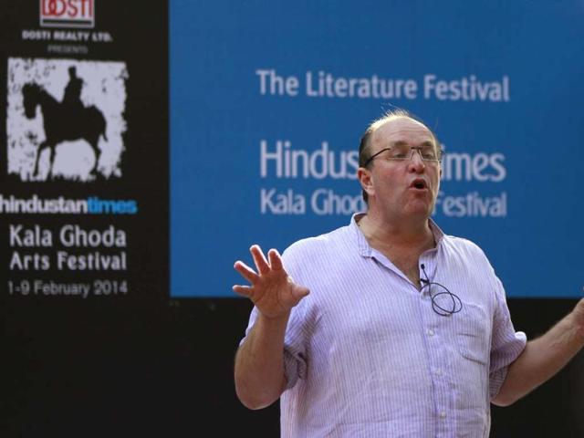 William Dalrymple's lecture at David Sassoon Library during the 9th day of Kala Ghoda Art Festival in Mumbai. (HT Photo/ Satish Bate)
