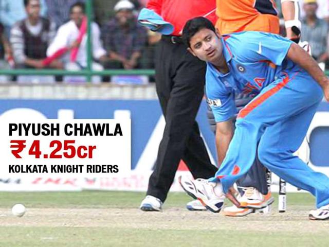 Piyush Chawla, picked up by Kolkata Knight riders for Rs 5 cr. (Agency Photo)