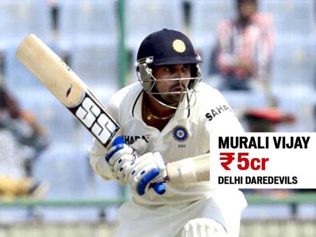 Murali Vijay, picked up by Delhi Daredevils for Rs 5 cr. (Agency Photo)