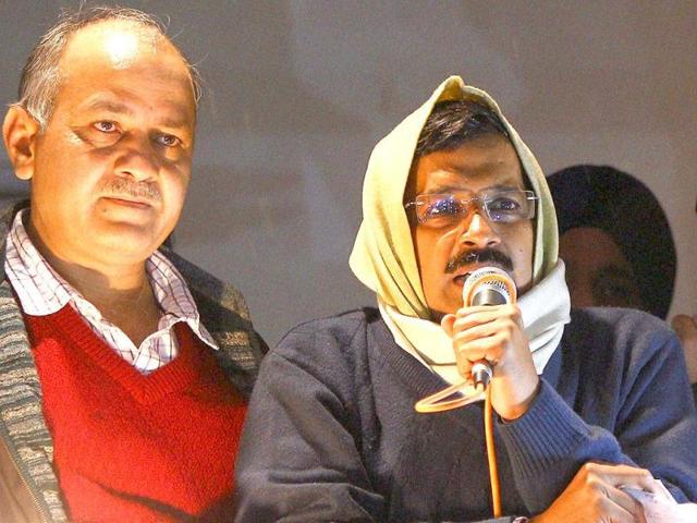 Arvind Kejriwal addresses his supporters after resigning from the post over janlokpal bill in New Delhi. He was in the office for 49 days. (PTI File Photo)