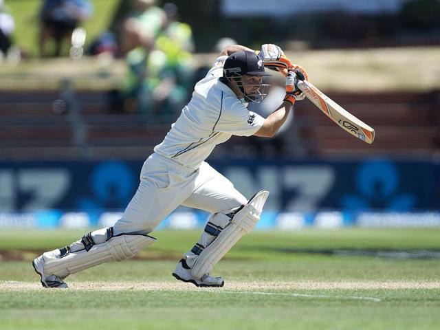 BJ Watling of New Zealand bats on Day 4 of the 2nd Test agaimst India at the Basin Reserve in Wellington. (AFP Photo)